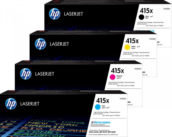 HP Original 415X Toner - 4er Multipack (W2030X, W2031X, W2032X, W2033X)