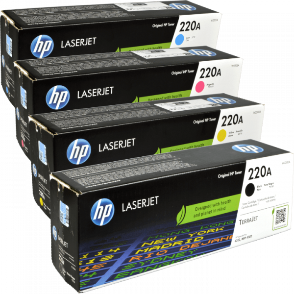 HP 220A Toner Multipack (W2200A-W2203A) · 4-farbig (CMYK)